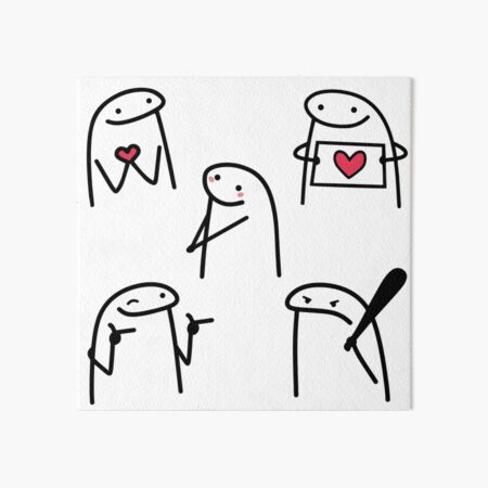 Flork in love meme pack, bundle | Art Board Print