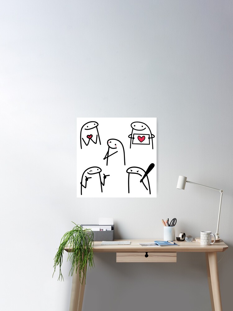 Flork in love meme pack, bundle | Art Board Print