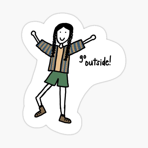 "Go oustside granola girl doodle" Sticker for Sale by LKdesigned