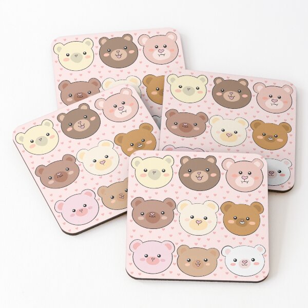 Item preview, Cute teddy bear heads pattern  designed and sold by Yarafantasyart.