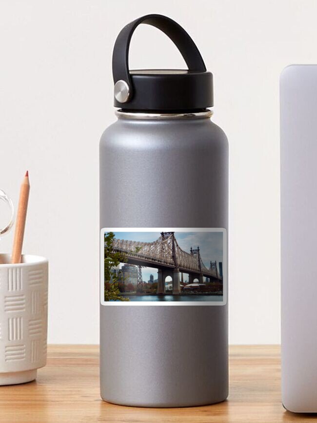 Thumbnail 1 of 3, Sticker, QUEENSBORO BRIDGE NEW YORK MANHATTAN ROOSVELT ISLAND designed and sold by teruyalab.