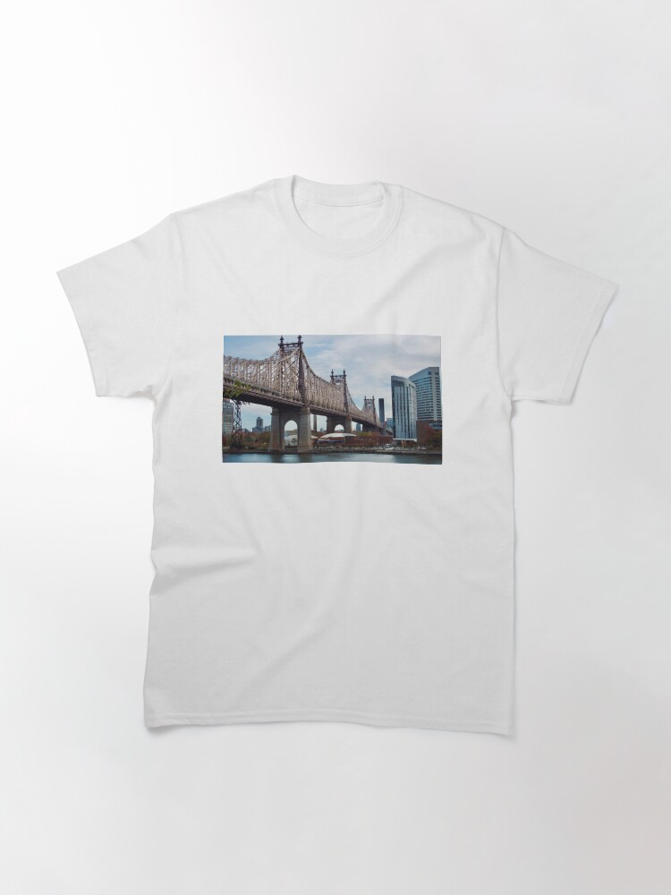 Thumbnail 3 of 7, Classic T-Shirt, QUEENSBORO BRIDGE NEW YORK MANHATTAN ROOSVELT ISLAND designed and sold by teruyalab.