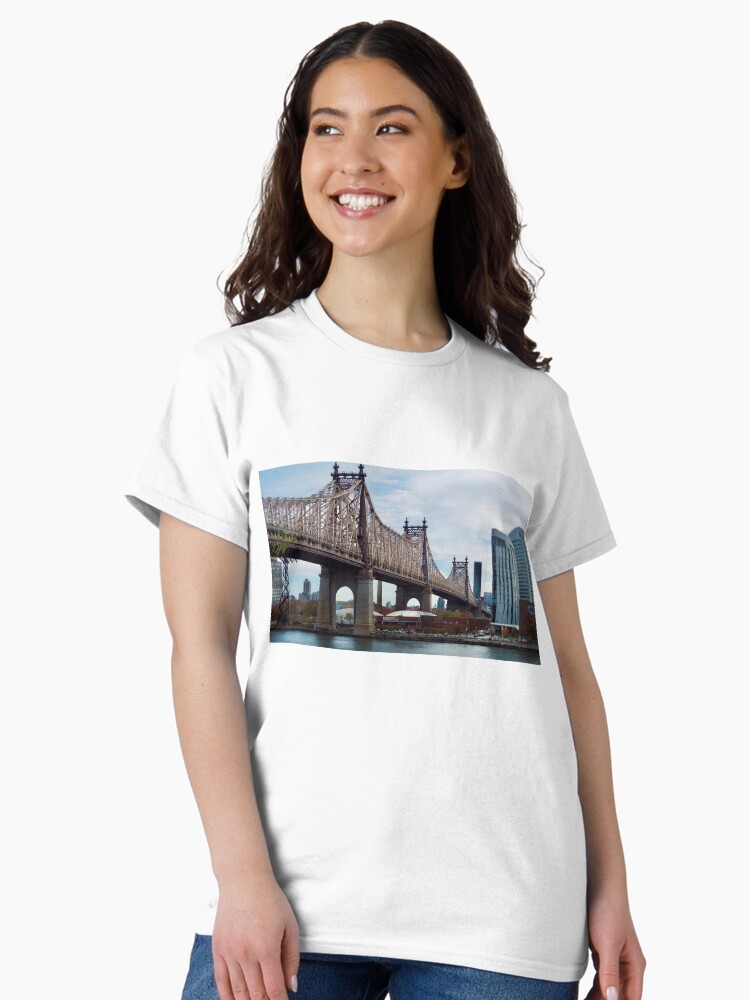 Thumbnail 2 of 7, Classic T-Shirt, QUEENSBORO BRIDGE NEW YORK MANHATTAN ROOSVELT ISLAND designed and sold by teruyalab.
