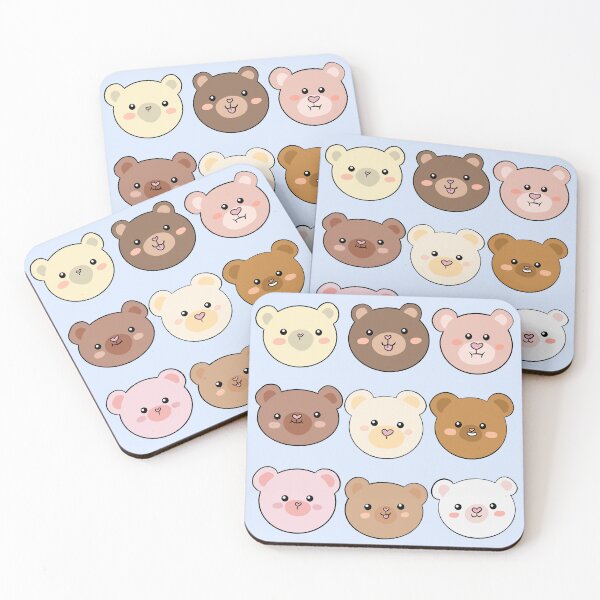 Item preview, Cute teddy bear heads pattern  designed and sold by Yarafantasyart.