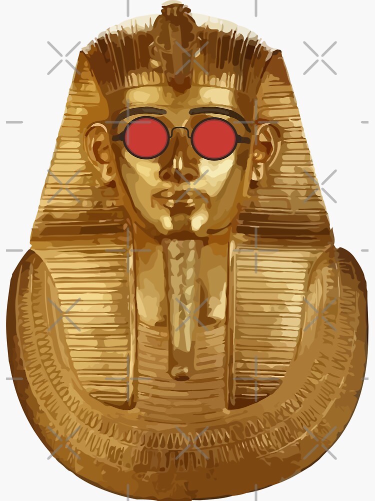 Golden Mask Egyptian King with Red Sunglasses - Golden Mask