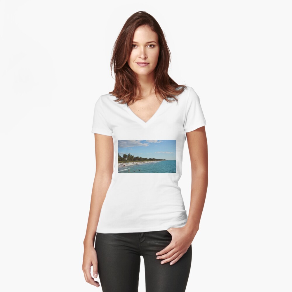 Item preview, Fitted V-Neck T-Shirt designed and sold by teruyalab.