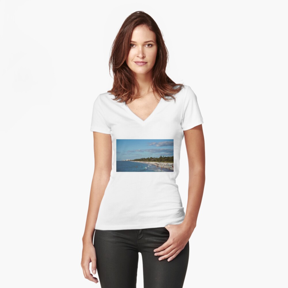 Item preview, Fitted V-Neck T-Shirt designed and sold by teruyalab.