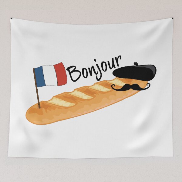 Item preview, Bonjour Oui Oui Baguette - Funny French  designed and sold by TheInkElephant.