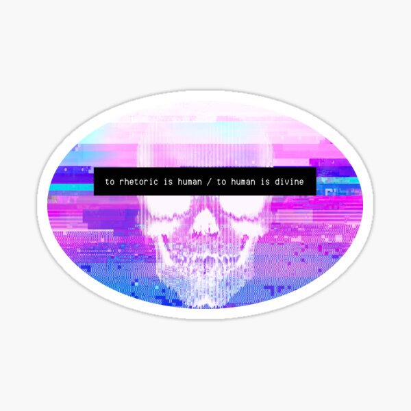 Rhetoric/Human/Divine (oval) Sticker