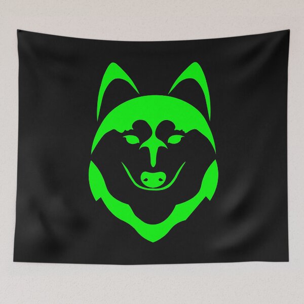 Item preview, green husky dog head designed and sold by andrew JOHNSEN.