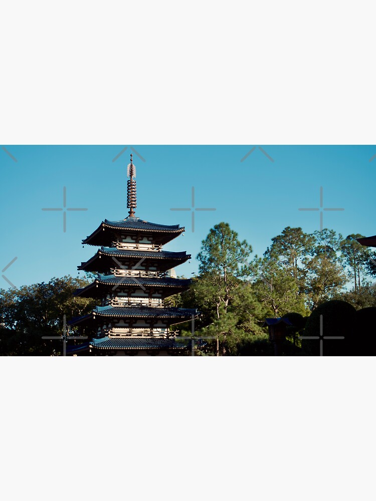 Thumbnail 3 of 3, Sticker, JAPAN TEMPLE ARCHITECTURE ORLANDO FLORIDA THEME PARK designed and sold by teruyalab.