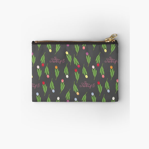 Item preview, Pattern multi-colored tulips on a black designed and sold by YuYuKoroleva.
