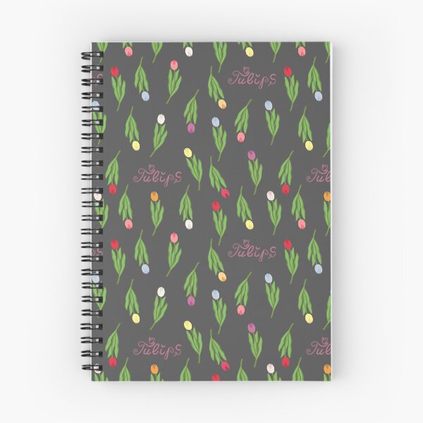Item preview, Pattern multi-colored tulips on a black designed and sold by YuYuKoroleva.
