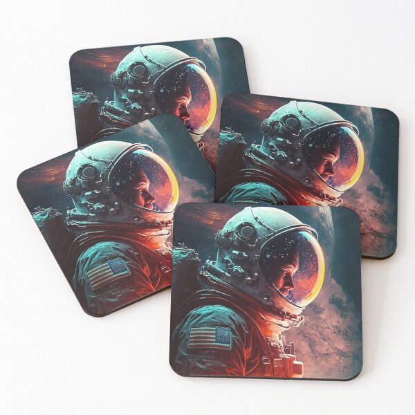 Item preview, Cosmic Pioneer - Dramatic Astronaut Portrait designed and sold by ByDigitalDream.