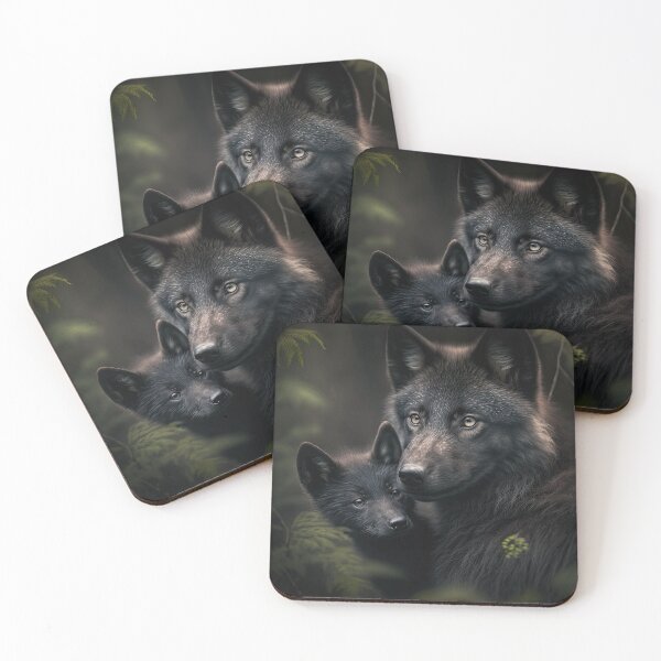 Item preview, Baby with mother black wolf designed and sold by locustgirl.