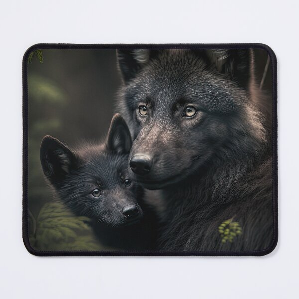 Item preview, Baby with mother black wolf designed and sold by locustgirl.