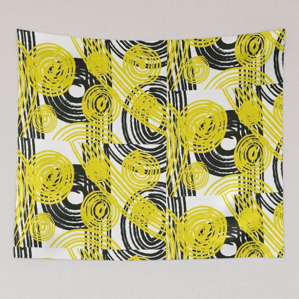 Item preview, Abstract yellow and black pattern geometric  designed and sold by Tropical Blood.