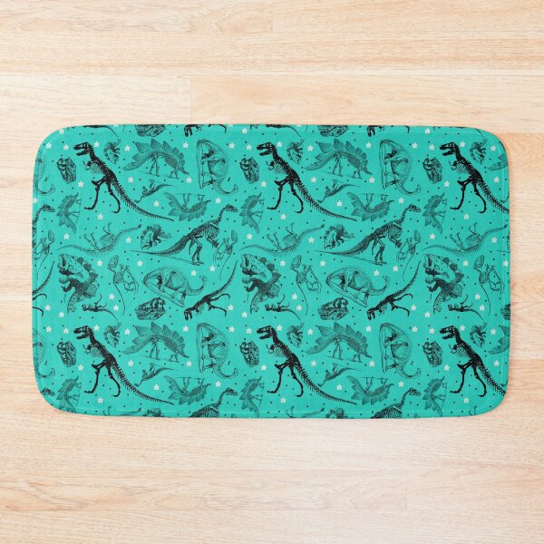 Item preview, Dino Star Toile | Vintage Museum Dinosaur Sketches and Skeletons TEAL GREEN designed and sold by Kristi Duggins.