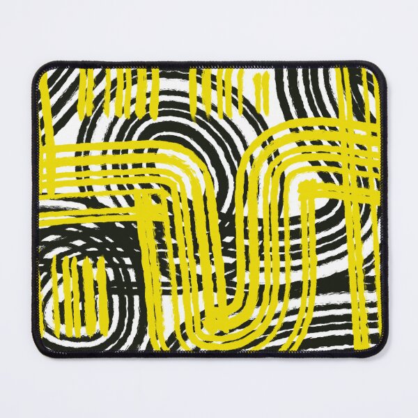 Item preview, Abstract yellow blac geometric pattern drawing art  designed and sold by Tropical Blood.