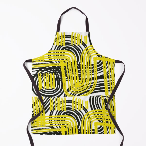 Item preview, Abstract yellow blac geometric pattern drawing art  designed and sold by Tropical Blood.