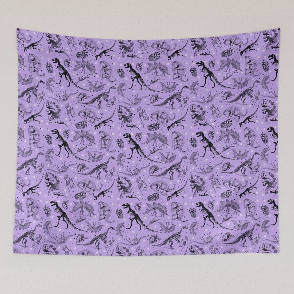 Item preview, Dino Star Toile | Vintage Museum Dinosaur Sketches and Skeletons LAVENDER PURPLE designed and sold by Kristi Duggins.
