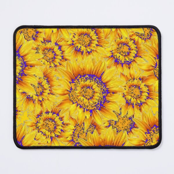Item preview, GOLDEN YELLOW SUNFLOWER PATTERNS ABSTRACT BLUE ART designed and sold by sharlesart.