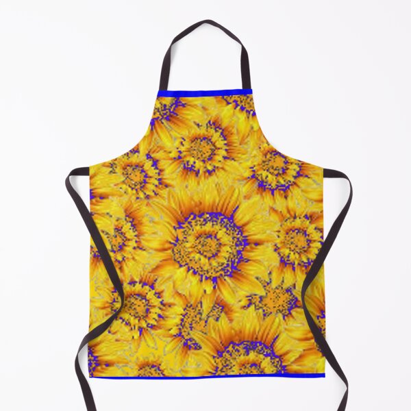 Item preview, GOLDEN YELLOW SUNFLOWER PATTERNS ABSTRACT BLUE ART designed and sold by sharlesart.