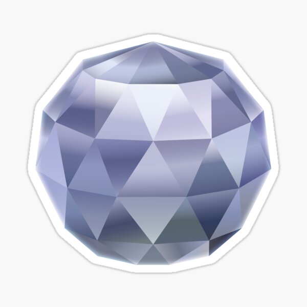 Grey Crystal Retro Emblem Sticker