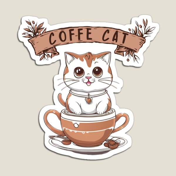 Item preview, Colorful coffee cat design designed and sold by NordicQuotes.