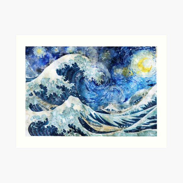 Great Wave During a Starry Night (Click on Artist Notes) Art Print