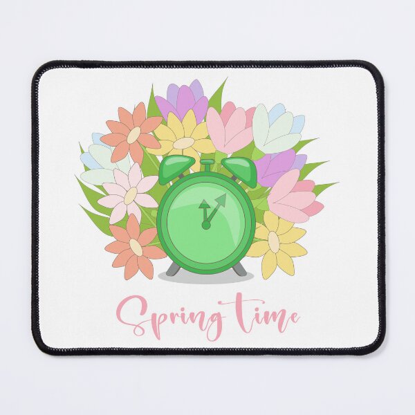 Item preview, Spring flowers and green alarm clock designed and sold by YuYuKoroleva.