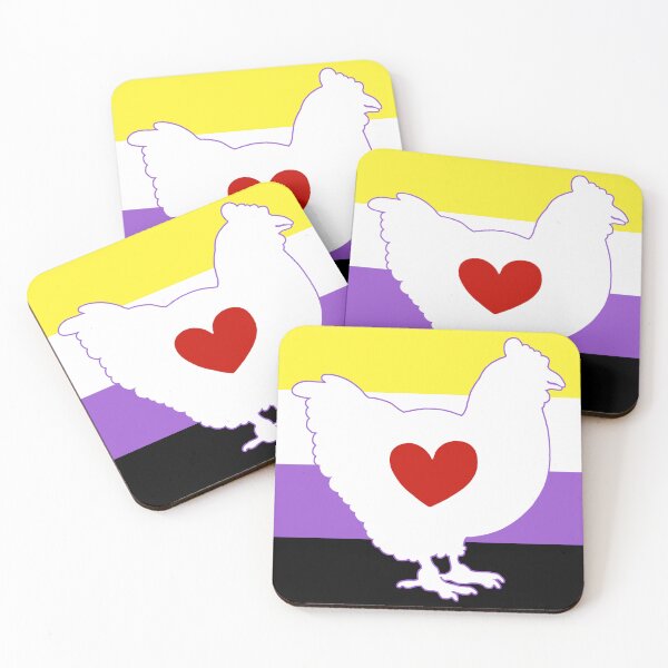 Item preview, Chicken Lover - LGBTQ Nonbinary Flag Heart 01 designed and sold by Puddmuppy.