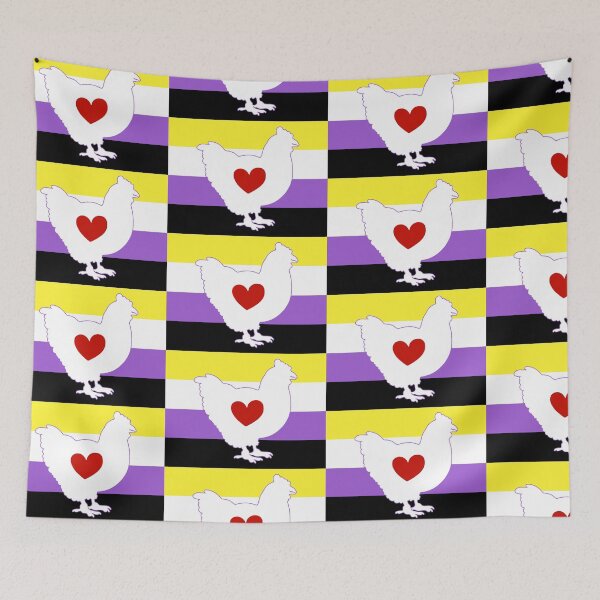 Item preview, Chicken Lover - LGBTQ Nonbinary Flag Heart 01 designed and sold by Puddmuppy.