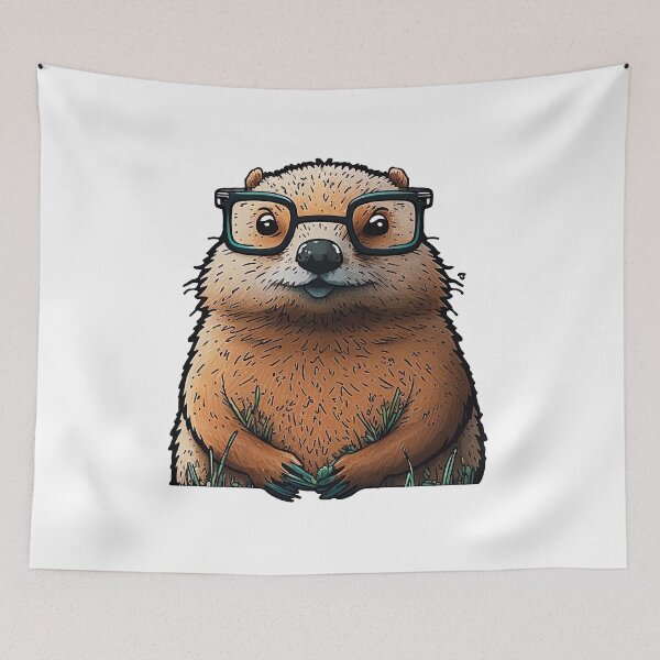 Item preview, adorable groundhog nerd designed and sold by artyficial-.