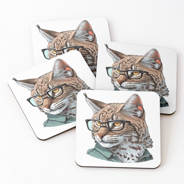 Item preview, Bobcat nerd with glasses designed and sold by artyficial-.