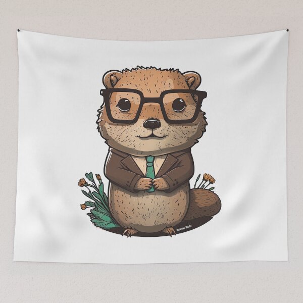 Item preview, Classy groundhog nerd designed and sold by artyficial-.