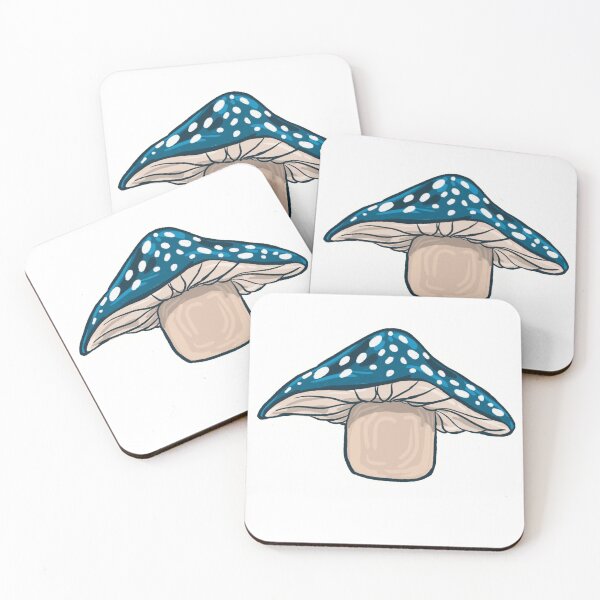 Item preview, Blue mushroom illustration designed and sold by jodeckdoodles.