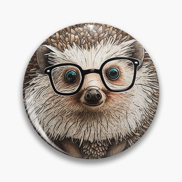 Item preview, cute hedgehog with glasses designed and sold by artyficial-.