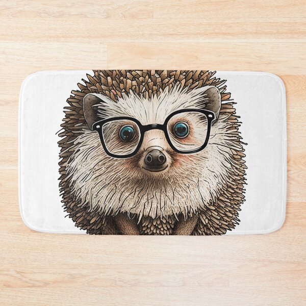 Item preview, cute hedgehog with glasses designed and sold by artyficial-.