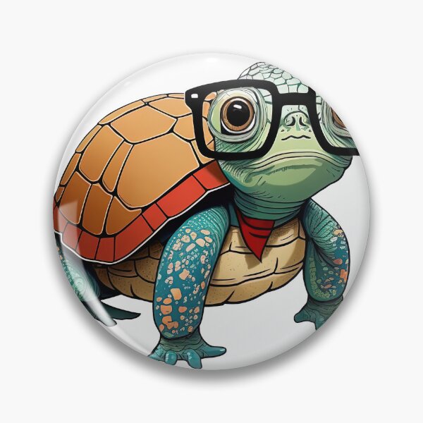 Item preview, cute turtle dork nerd with glasses designed and sold by artyficial-.