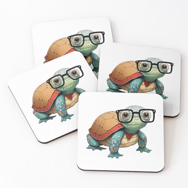 Item preview, cute turtle dork nerd with glasses designed and sold by artyficial-.