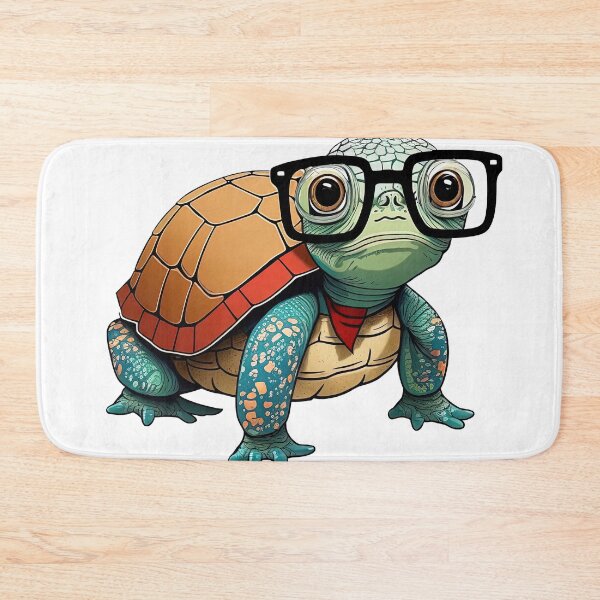 Item preview, cute turtle dork nerd with glasses designed and sold by artyficial-.