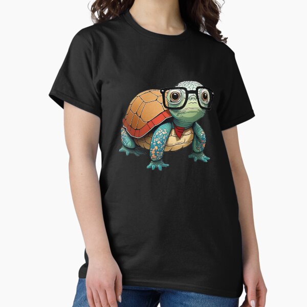 Item preview, cute turtle dork nerd with glasses designed and sold by artyficial-.