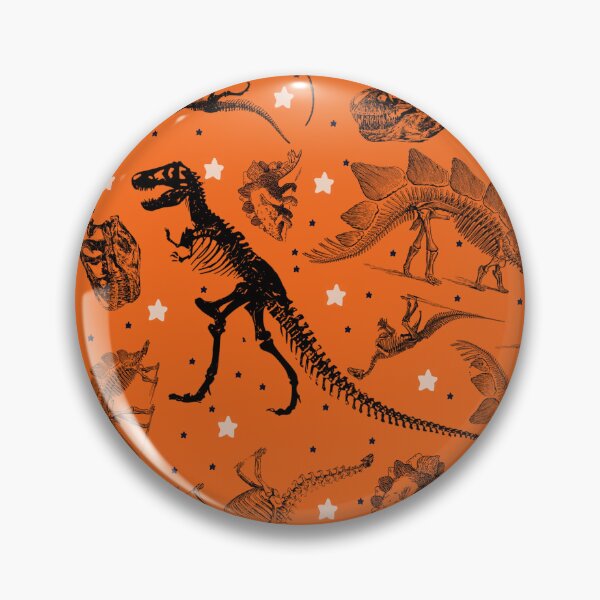 Item preview, Dino Star Toile | Vintage Museum Dinosaur Sketches and Skeletons ORANGE designed and sold by Kristi Duggins.