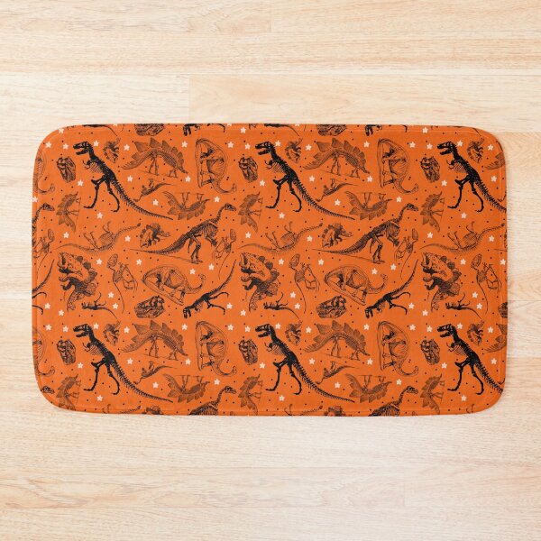 Item preview, Dino Star Toile | Vintage Museum Dinosaur Sketches and Skeletons ORANGE designed and sold by Kristi Duggins.