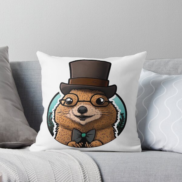 Item preview, groundhog nerd with a tophat designed and sold by artyficial-.