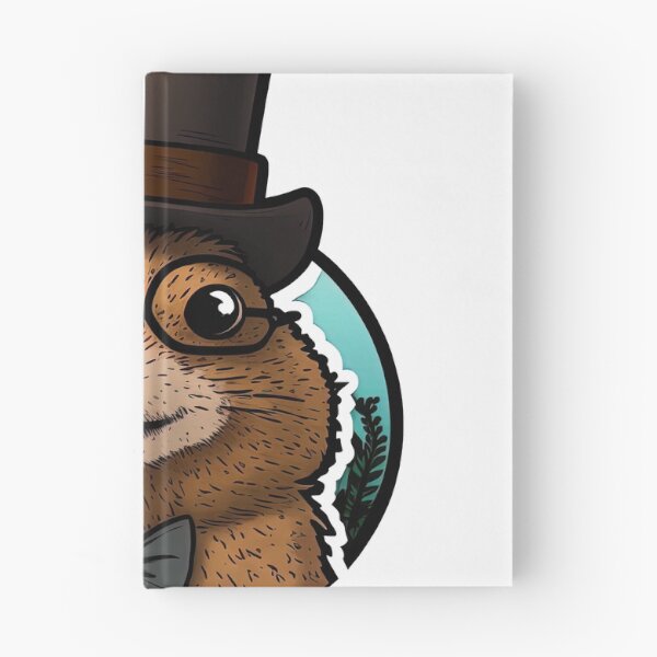 Item preview, groundhog nerd with a tophat designed and sold by artyficial-.