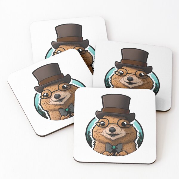 Item preview, groundhog nerd with a tophat designed and sold by artyficial-.