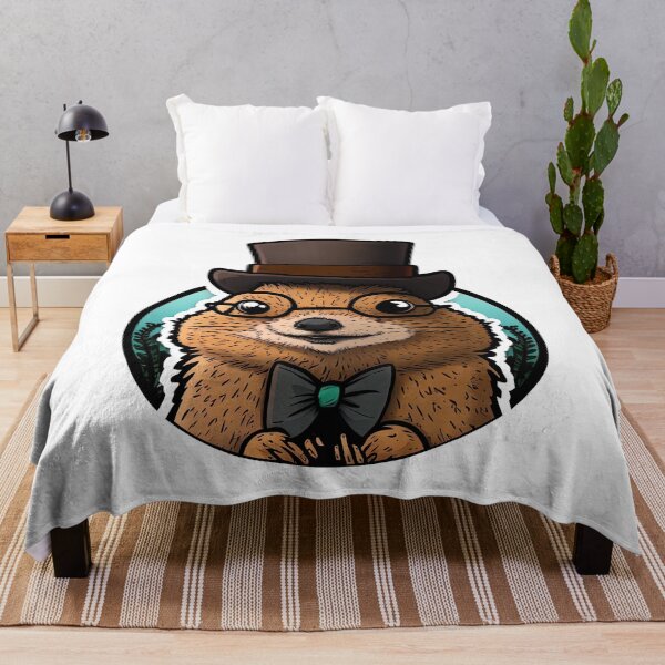 Item preview, groundhog nerd with a tophat designed and sold by artyficial-.