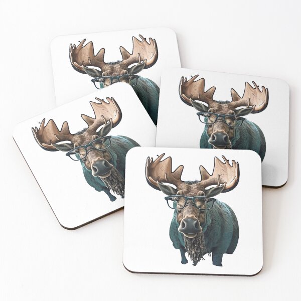 Item preview, Moose nerd with glasses designed and sold by artyficial-.